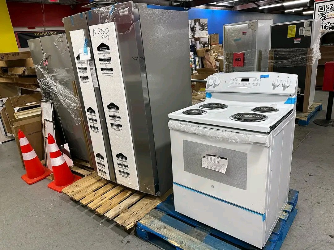 mixed pallets of appliances and furnitures